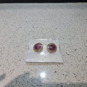Earrings purple stone